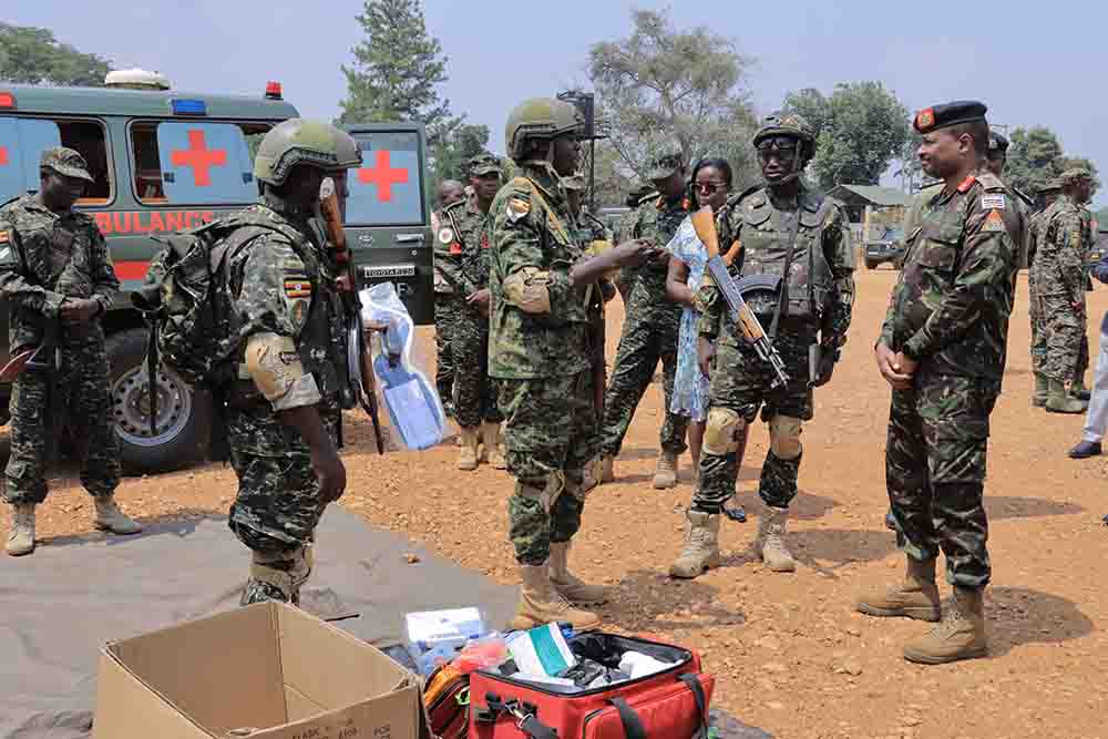 Eastern Africa Standby Force delegation during a field visit to the International Peace Support Operations Training Centre (IPSO-TC) in Singo on Friday August 07.
