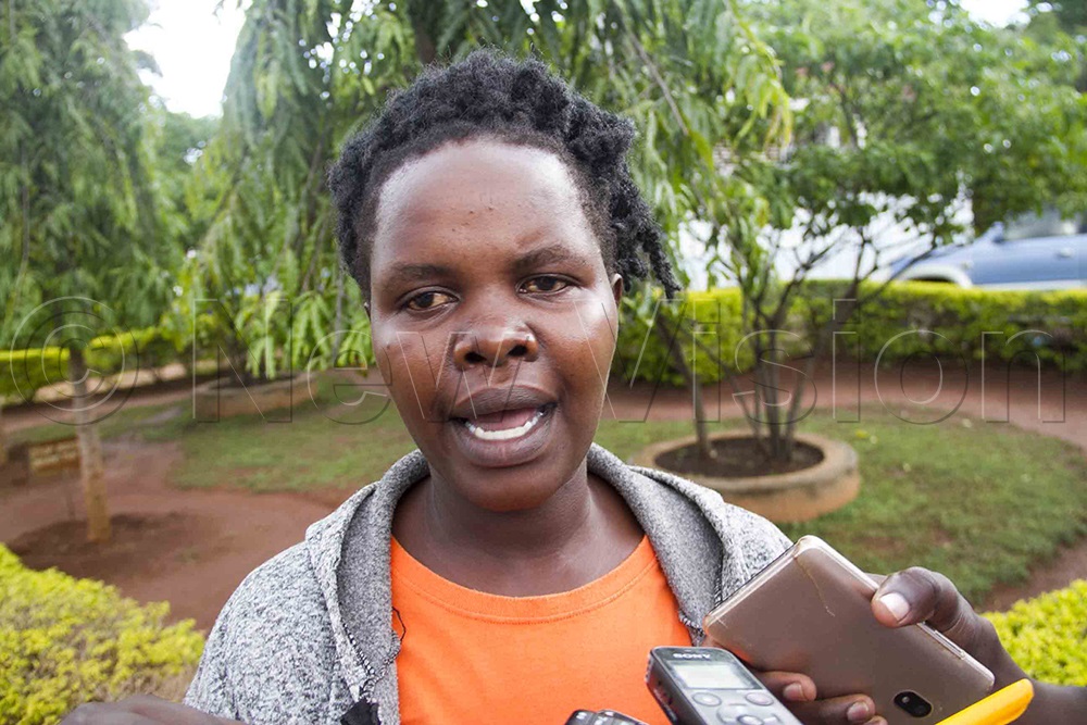 Dilish Adero, the agonising mother of the kidnapped child speaks to reporters at court photo taken on April 28, 2021. (Credit: Hudson Apunyo)