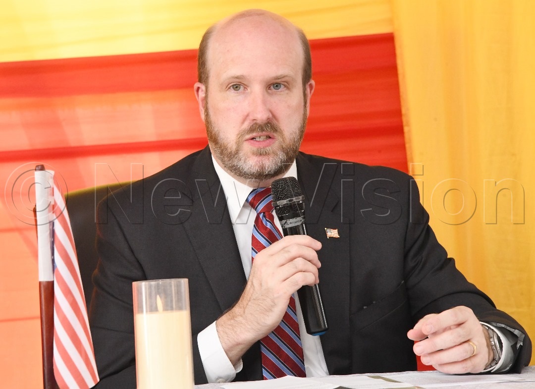 US Ambassador to Uganda  William W. Popp delivering his speech. (Credit: Mpalanyi Ssentongo)