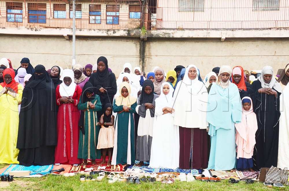 Muslims gathered for Eid al-Adha prayers at Nakivubo Blue Primary School playground in Kampala on Wednesday, May 27, 2026. (Credit: Isaac Nuwagaba)
