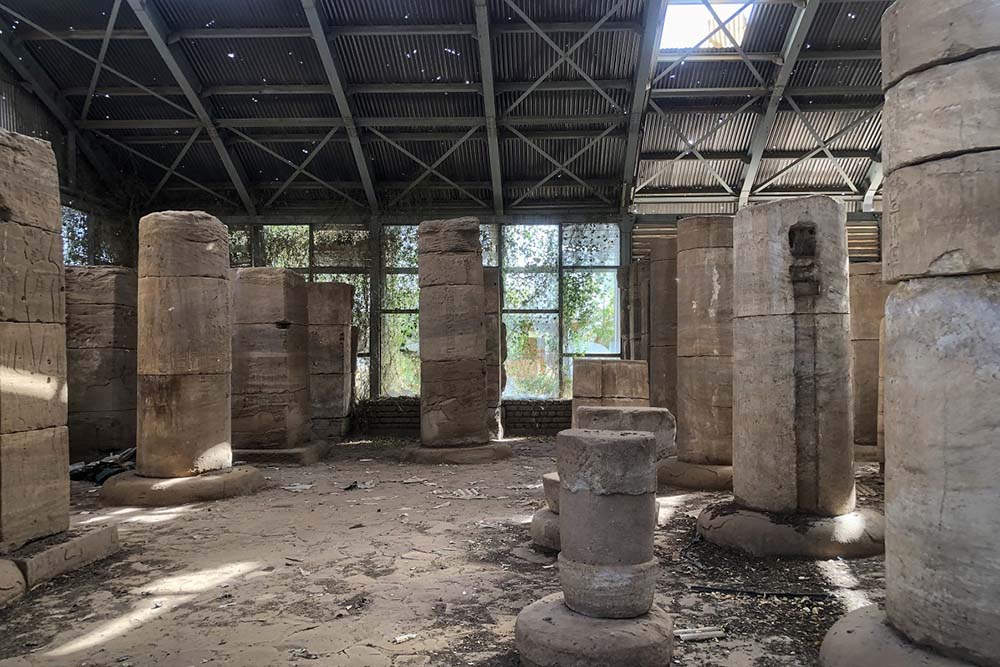 A picture shows a view of the damage inside the Sudan National Museum in Khartoum on April 11, 2025, after the army recaptured the country's capital from RSF paramilitaries the previous month. (AFP/Files)