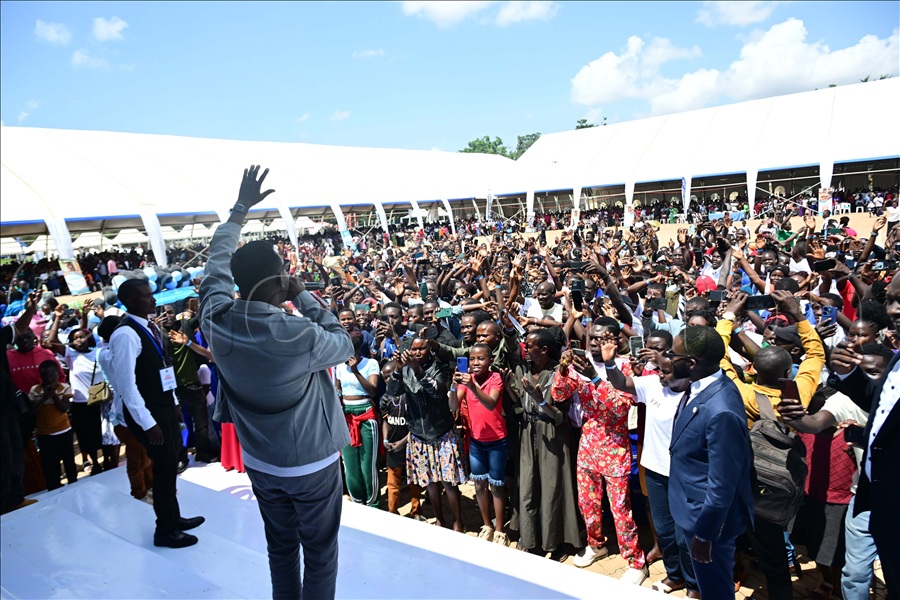 Gospel music artist Wilson Bugembe entertains youth at the celebration of 18 years of YPA at Kololo independence Grounds on May 22, 2026.