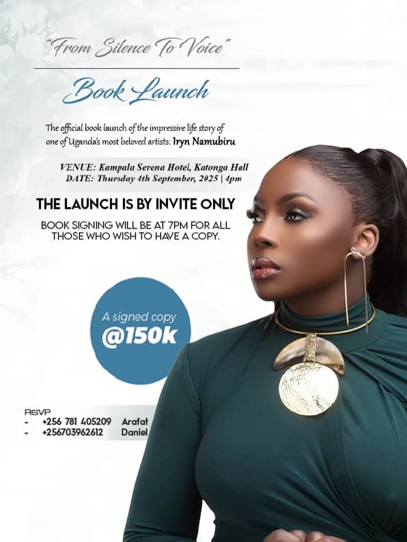 Iryn Namubiru Book Launch Artwork. (Courtesy)