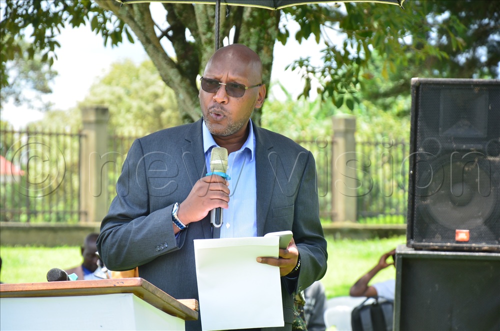 The kingdom's prime minister, Calvin Armstrong, speaks at the event.   