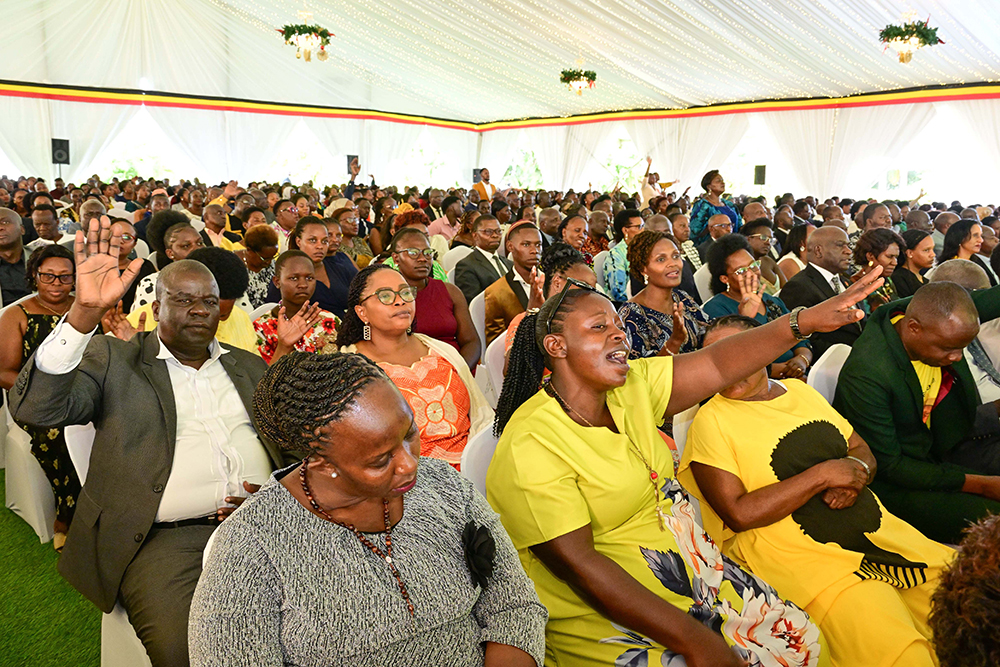Some of the members of the guests who turned up for national thanksgiving prayers at State House Entebbe on Friday, Dec. 12, 2025. (PPU Photo)