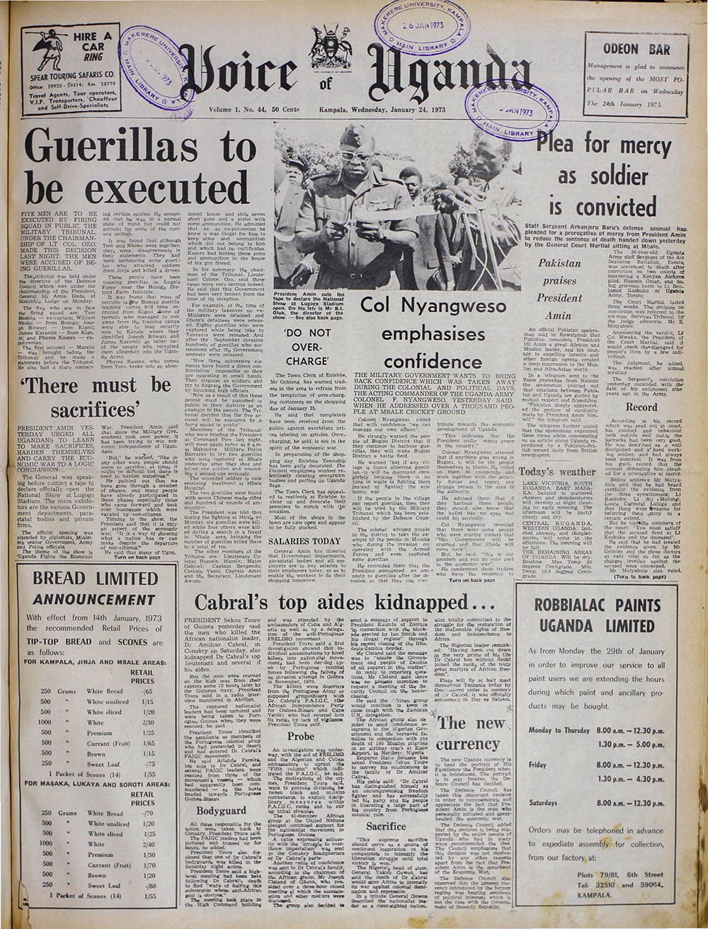 Publication on the executions. (Courtesy)