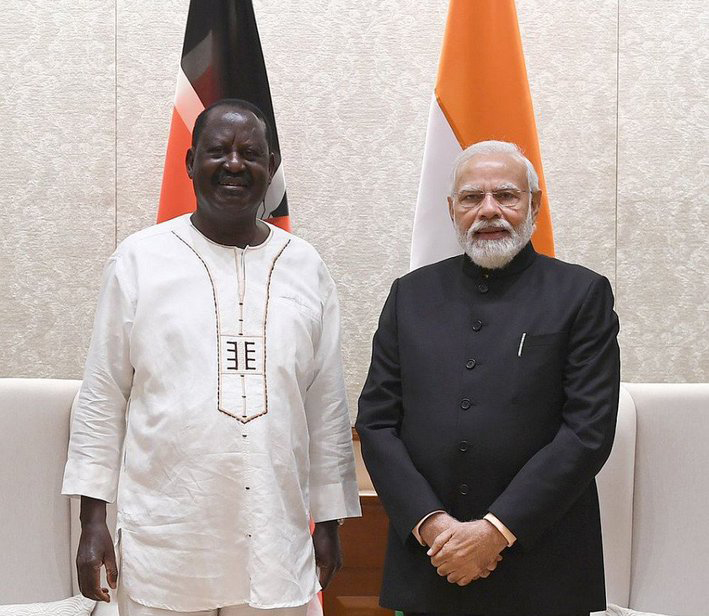 Raila Odinga in an undated photograph with India's Modi.