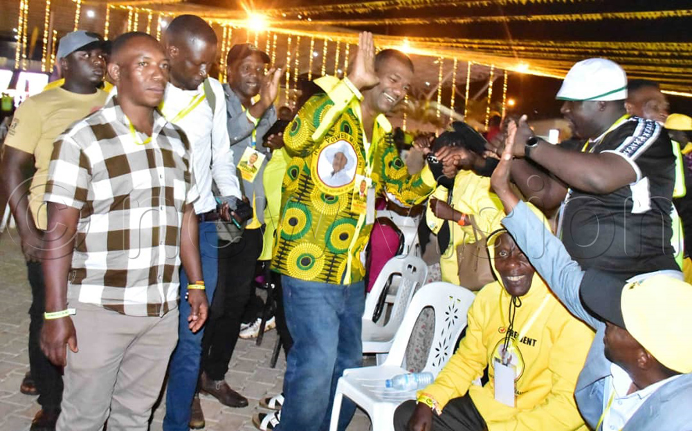 Kampala Central Division Mayor Salim Uhuru celebrates with some of his supporters after he was declared the winner for the NRM Kampala region vice-chairperson. (Photo by Joseph Mutebi)