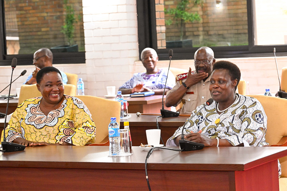 Vice President Jessica Alupo (right) with the Prime Minister Robinah Nabbanja (left) during the commemoration of Heroes Day from State House Nakasero on Tuesday, June 9, 2026. (PPU)