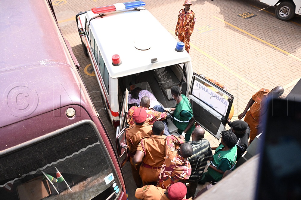 Besigye in an ambulance van. (Credit: Maria Wamala)