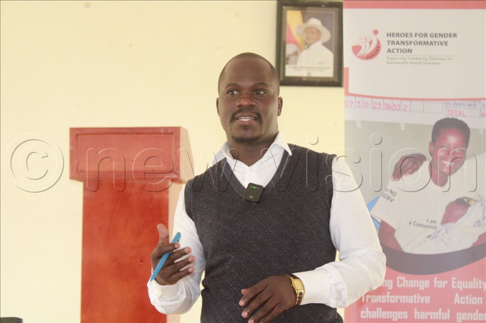 Willy Nkumbi, the district senior probation and social affairs officer speaking during the event.