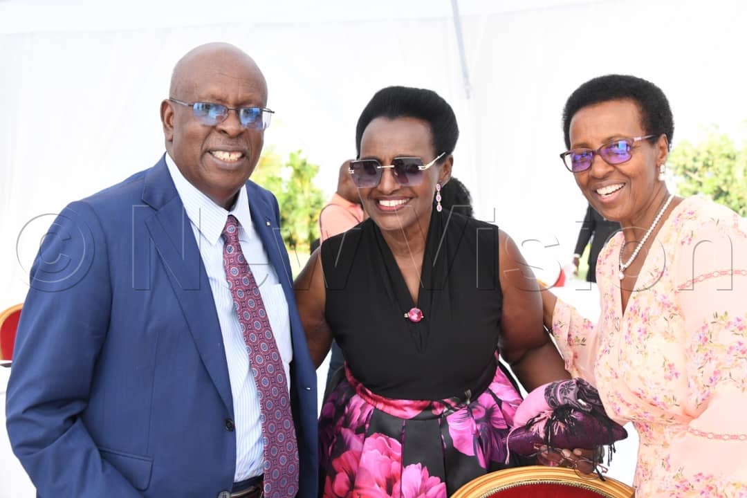 James Tumusiime, Founder,  Fountain publishers (left) with other invited guests.