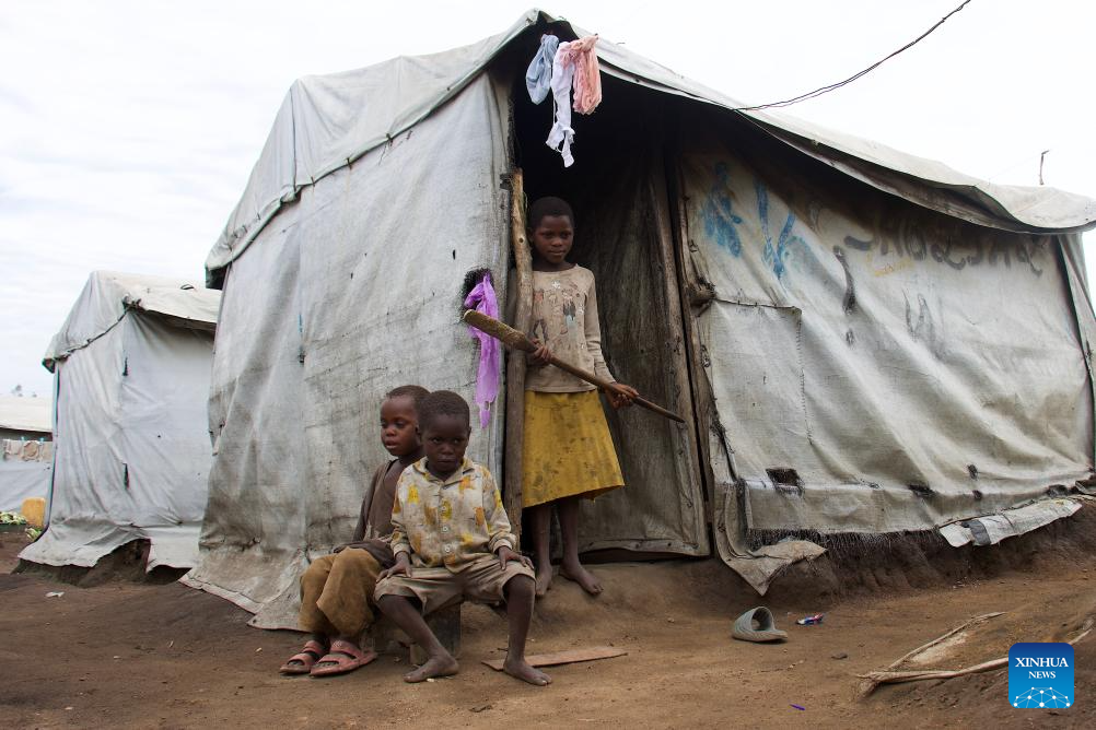 Children are seen in the Kigonze camp for internally displaced people (IDP) on the outskirts of Bunia, Ituri Province, the Democratic Republic of the Congo, June 9, 2026.