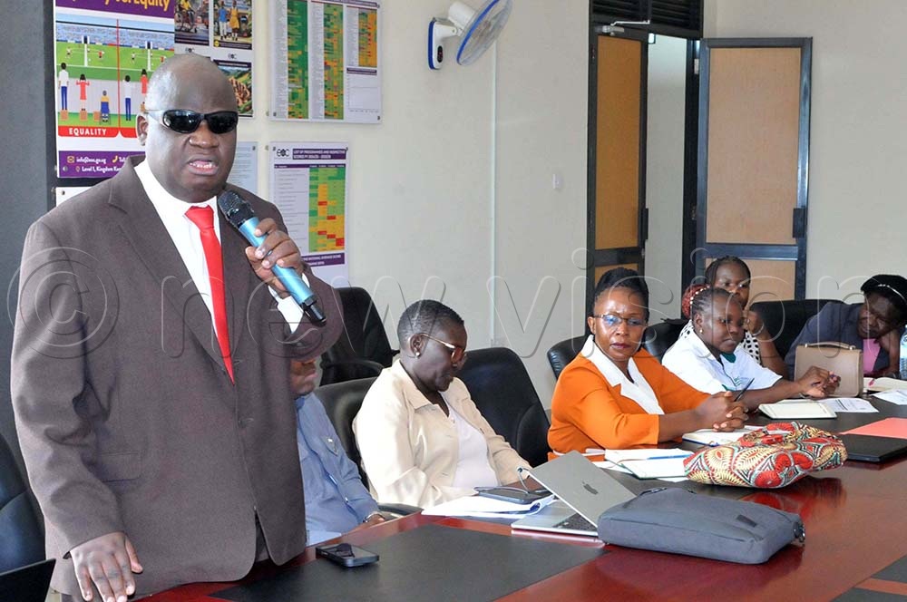 Julius Kamya, a Commissioner at the Equal Opportunities Commission, speaking during a stakeholders meeting on the status of special needs and inclusive education on Tuesday. 14th Oct 2025. (Credit: Nicholas Oneal)