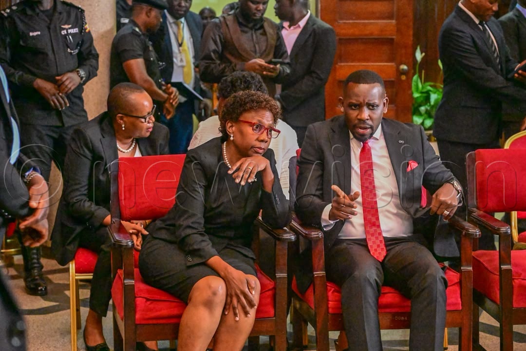 Leader of Opposition Joel Ssenyonyi and NRM's Jene Ruth Acheng.