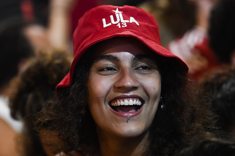 A supporter attends an event celebrating the victory of Brazilian incumbent President Luiz Inacio Lula da Silva in the presidential runoff in Rio de Janeiro, Brazil, Oct. 25, 2026. (Photo by Daniel Ramalho/Xinhua)