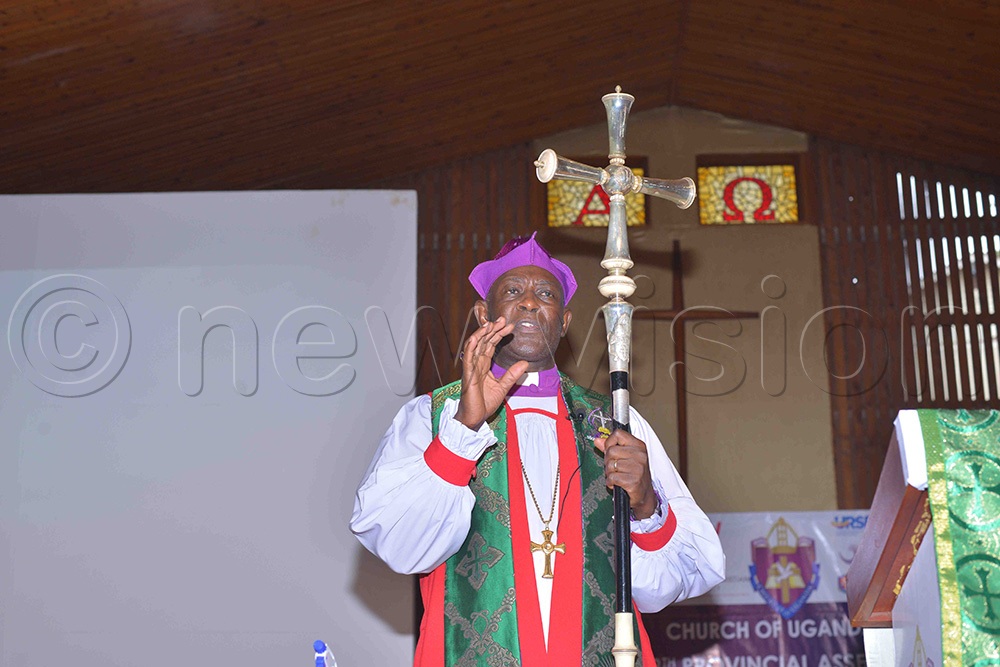 Archbishop of the Church of Uganda, Stephen Samuel Kaziimba, addressing the assembly. (Photo by Henry Nsubuga)