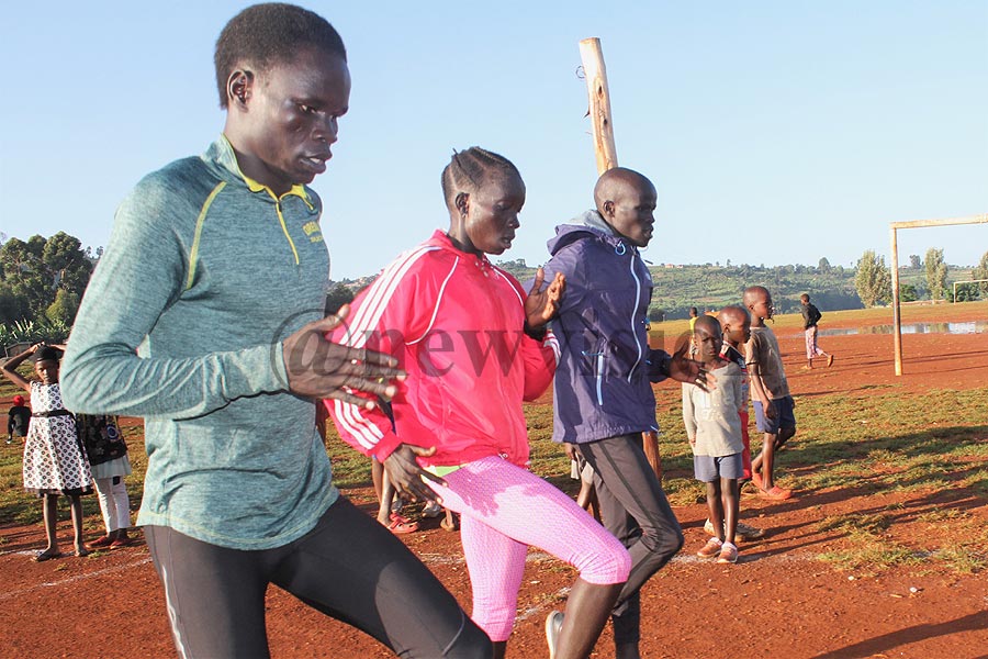 Part of the South Sudan team training in Kapchorwa