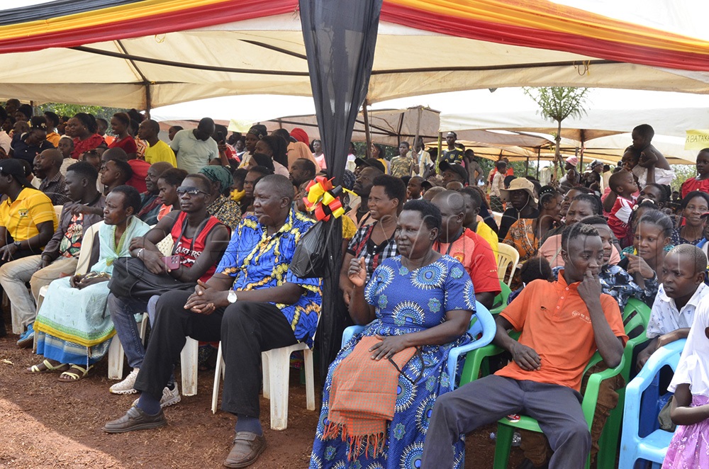 Masindi Municplaity residents attending the thanksgiving for mayor-elect Rogers Amanyire. (Photo by Yosam Gucwaki)