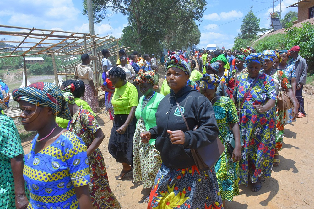 Women of Ruhija in Kanungu district marching for the celebration of gorillas. (Photo by Julius Luwemba)