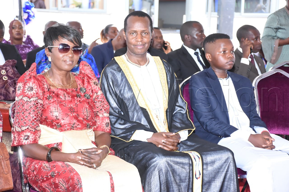 Prince Richard Ssemakookiro (right) and Prince David Kintu Wasajja (centre) of Buganda Kingdom. 