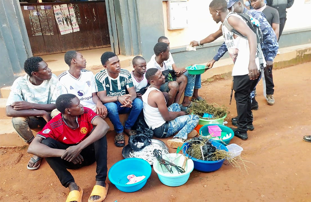  Some of the suspects during a series of disruptive operations across various divisions in the city aimed at curbing criminal activities. (Credit: Police)