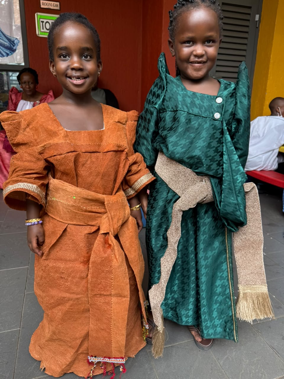 Children were smartly dressed in their traditional attires. 