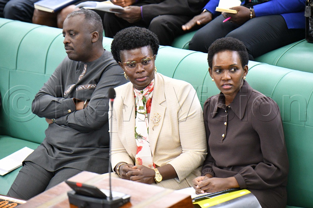 (L-R) Ministers David Muhoozi, Lillian Aber and Phiona Nyamutoro.