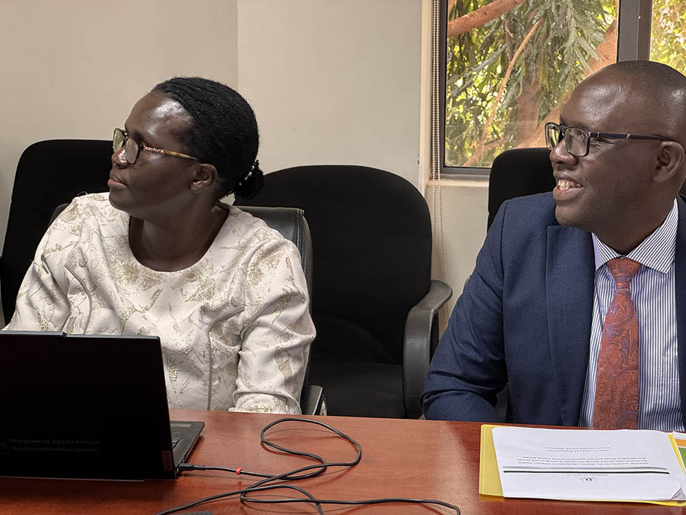 Dr Samalie Namukoze, the nutrition commissioner and Dr Daniel Kyabayinze, the Director of Health Services.