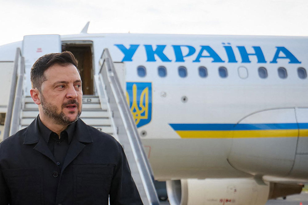 On Saturday, Ukrainian President Volodymyr Zelensky said that Washington had mooted the trilateral format. (AFP/Ukrainian Presidential Press Service)
