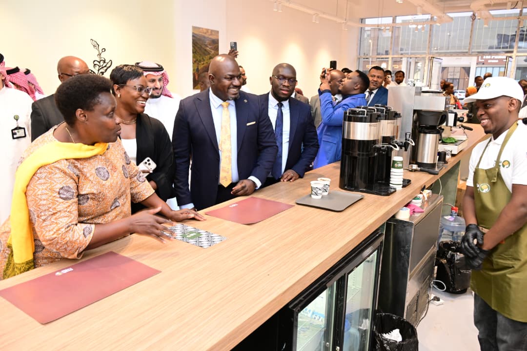 Vice-President Jessica Alupo opens the Nonda Coffee Shop and Roastery in Riyadh, Saudi Arabia. (Courtesy photo)