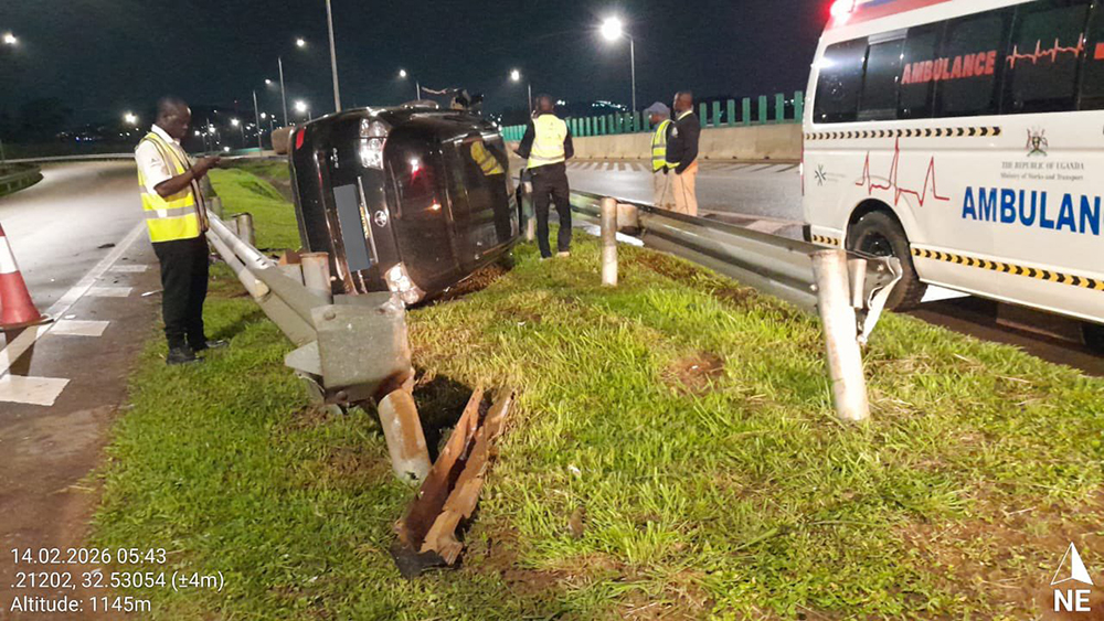 An ambulance at the crash scene. (Courtesy)