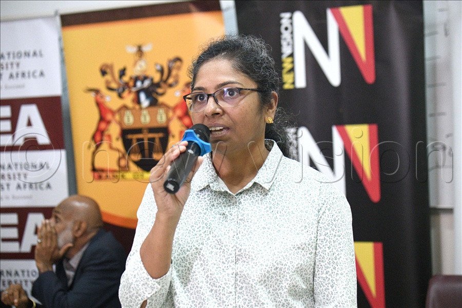 Prof. Lakshmi Bhabuu, Deputy Vice Chancellor for Academics at IUEA, emphasised that the quiz aligns with the university’s philosophy of dynamic and inclusive learning. (Credit: Maria Wamala)