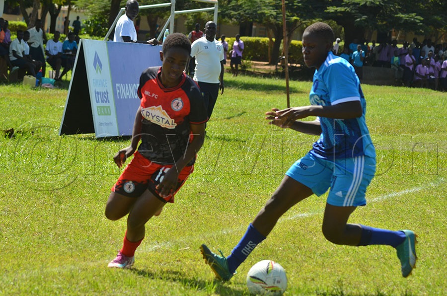 Team Olila and Kawempe Muslim during their game at Olila High School 