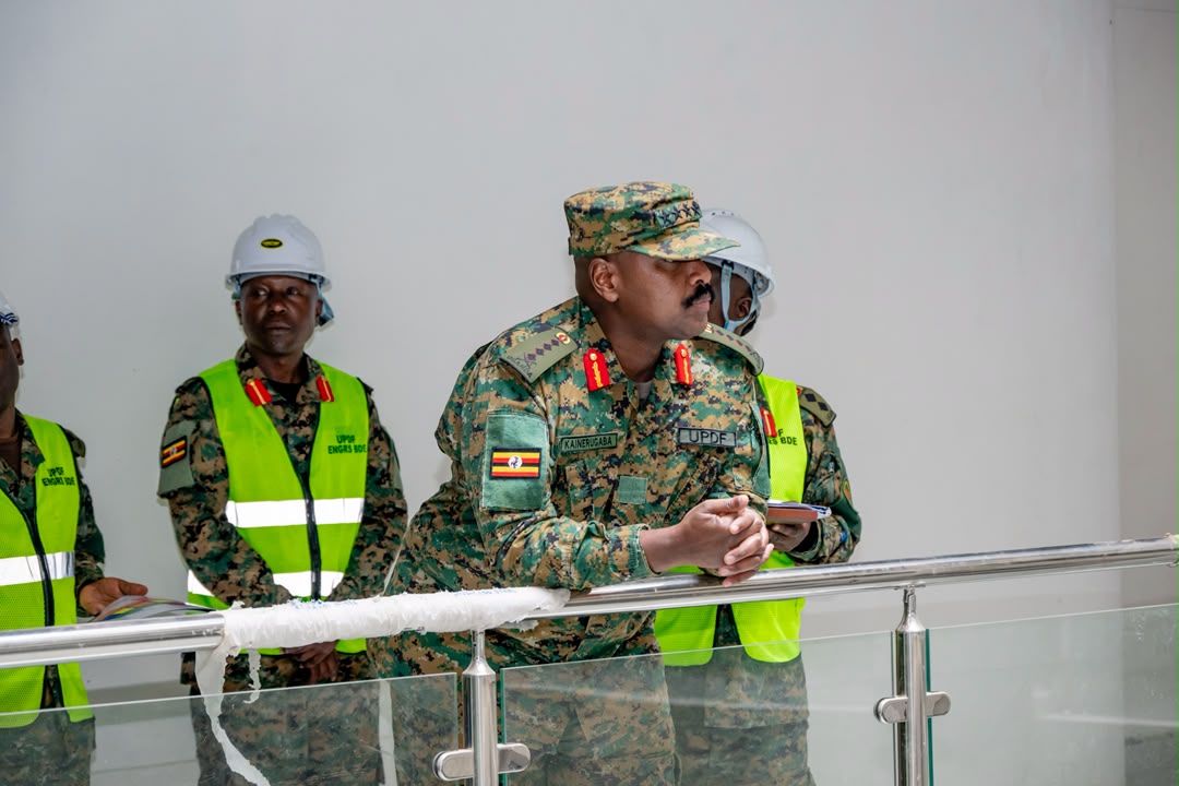 The Chief of Defence Forces, Gen. Muhoozi Kainerugaba during a tour of the new Ministry of Defence and Veteran Affairs (MoDVA)/UPDF complex under construction. (Courtesy)
