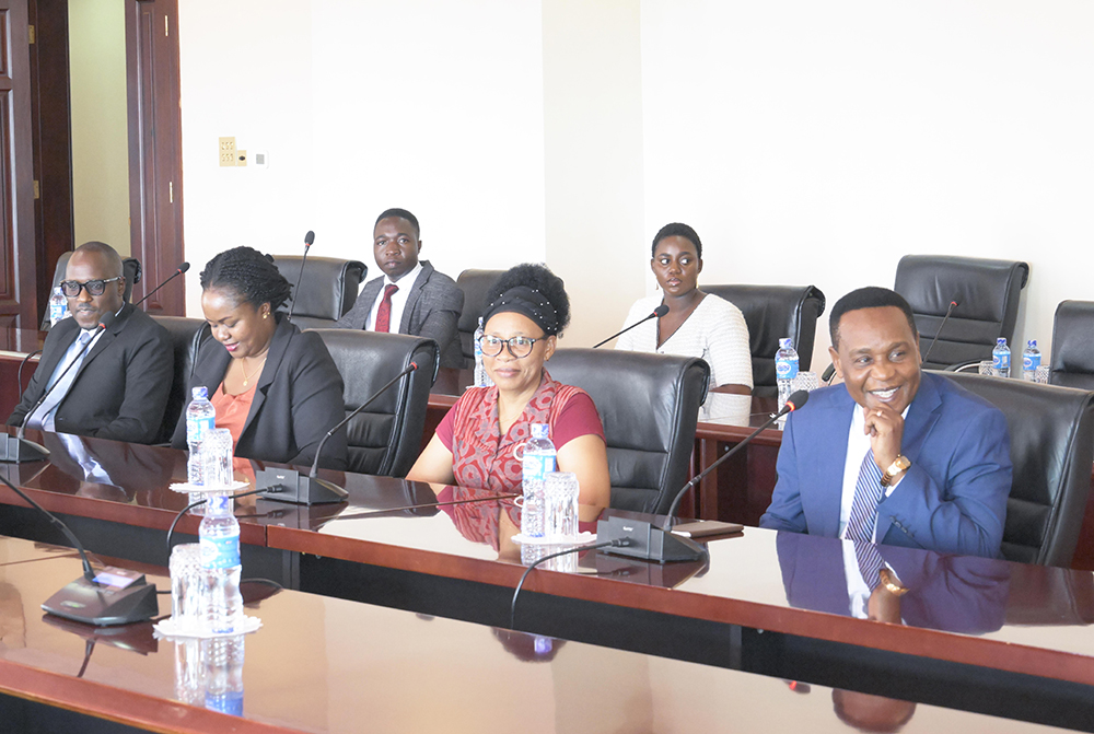 Outgoing Tanzanian High Commissioner to Uganda, Maj. Gen. Paul Kisesa Simuli with his delegation. (Courtesy)