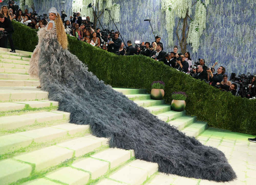 US singer-songwriter Beyonce arrives for the 2026 Met Gala celebrating "Costume Art" at the Metropolitan Museum of Art, in New York, on May 4, 2026. (AFP)