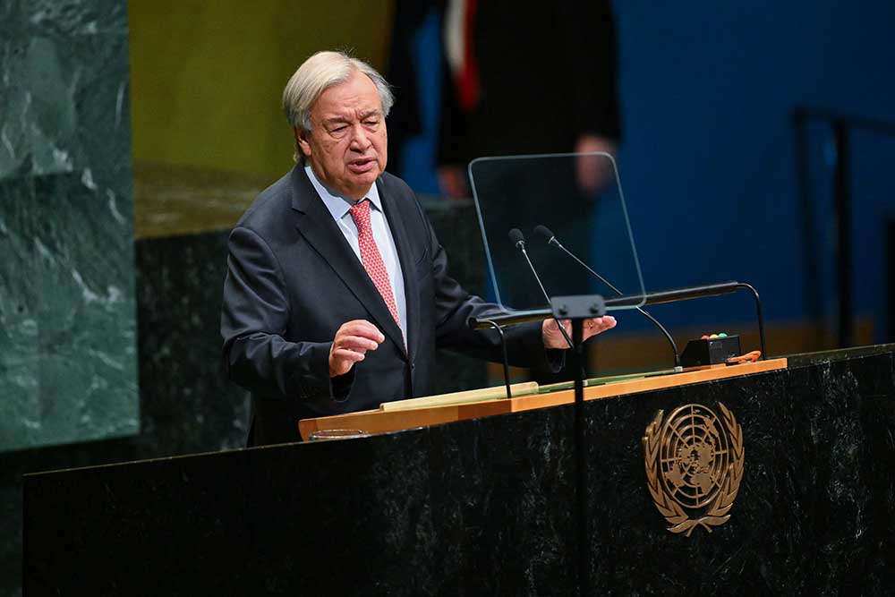 UN Secretary General Antonio Guterres speaks during the 81st United Nations General Assembly at the United Nations Headquarters in New York, on September 22, 2026. (AFP Photo)